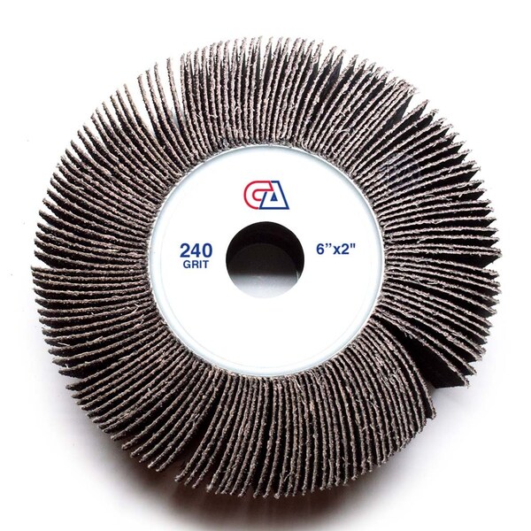 Continental Abrasives 6" x 2" x 1" Unmounted 240 Grit Aluminum Oxide Flap Wheel FW-62240 - main